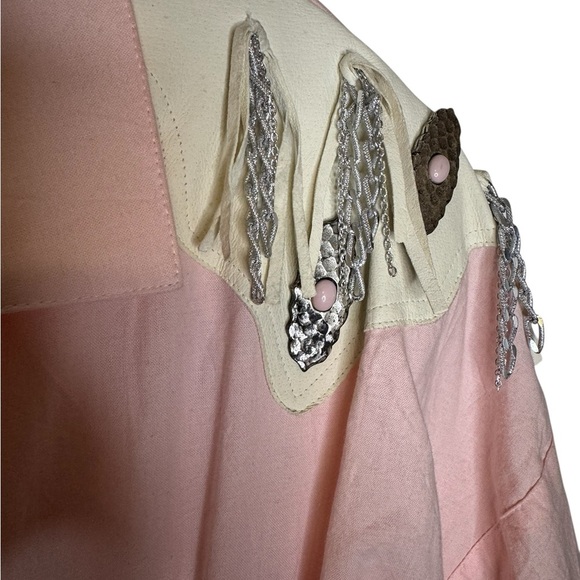 ✨ Vintage Western IIF Pink Embellished Jumpsuit Snap Button Long Sleeve Sz 4 ✨ - Picture 5 of 11